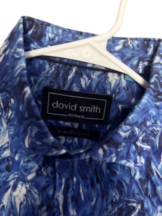 Other - David smith Men's Blue Patterned Dress Shirt